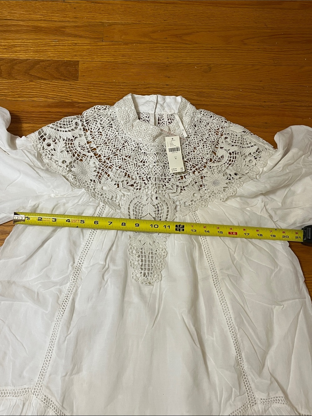 Anthropologie high neck lace tunic dress size Medium Ivory new - Picture 7 of 11